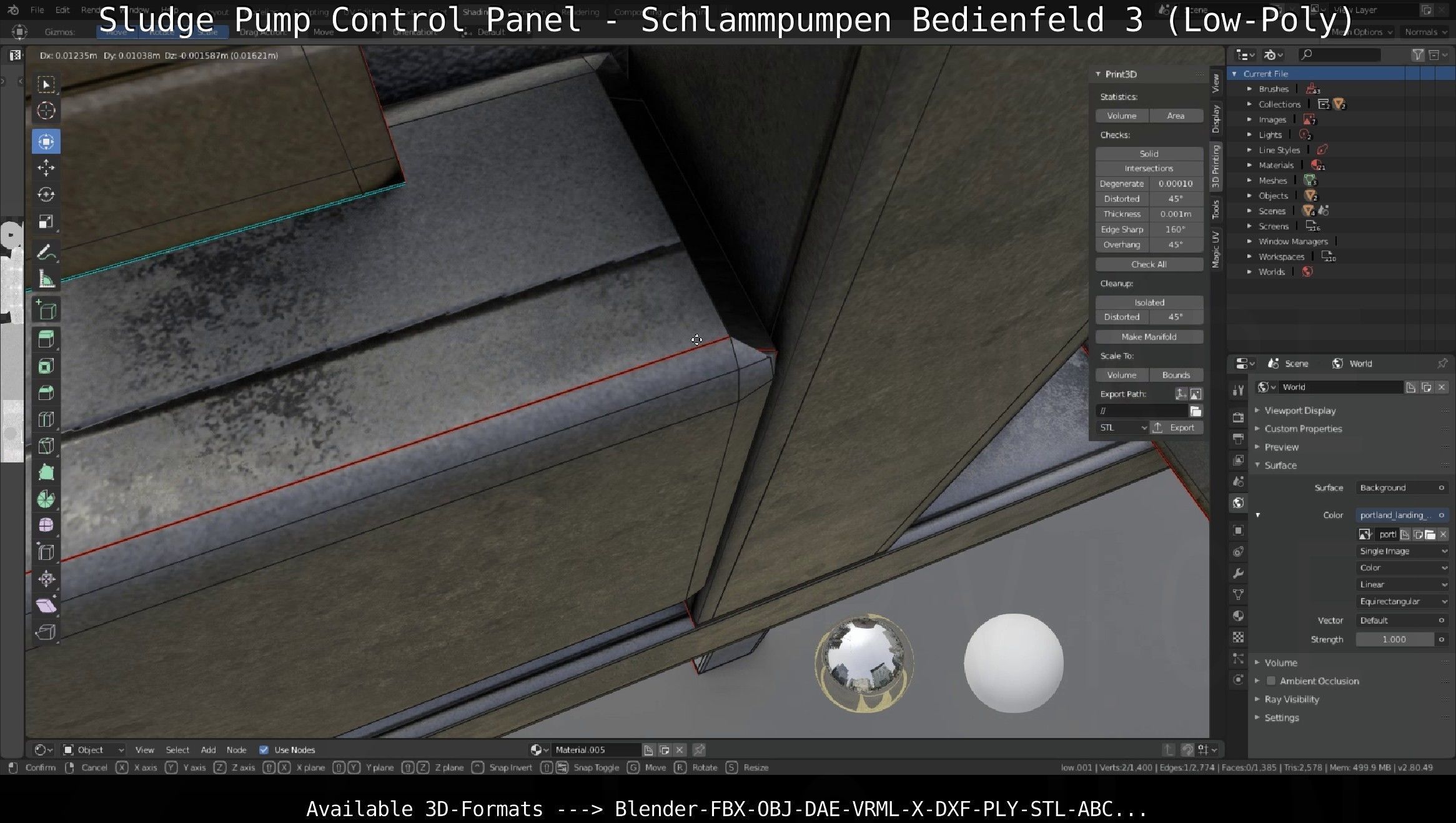 Sludge Pump Control Panel - Schlammpumpen Bedienfeld 3 Low-Poly Low-poly 3D model_49