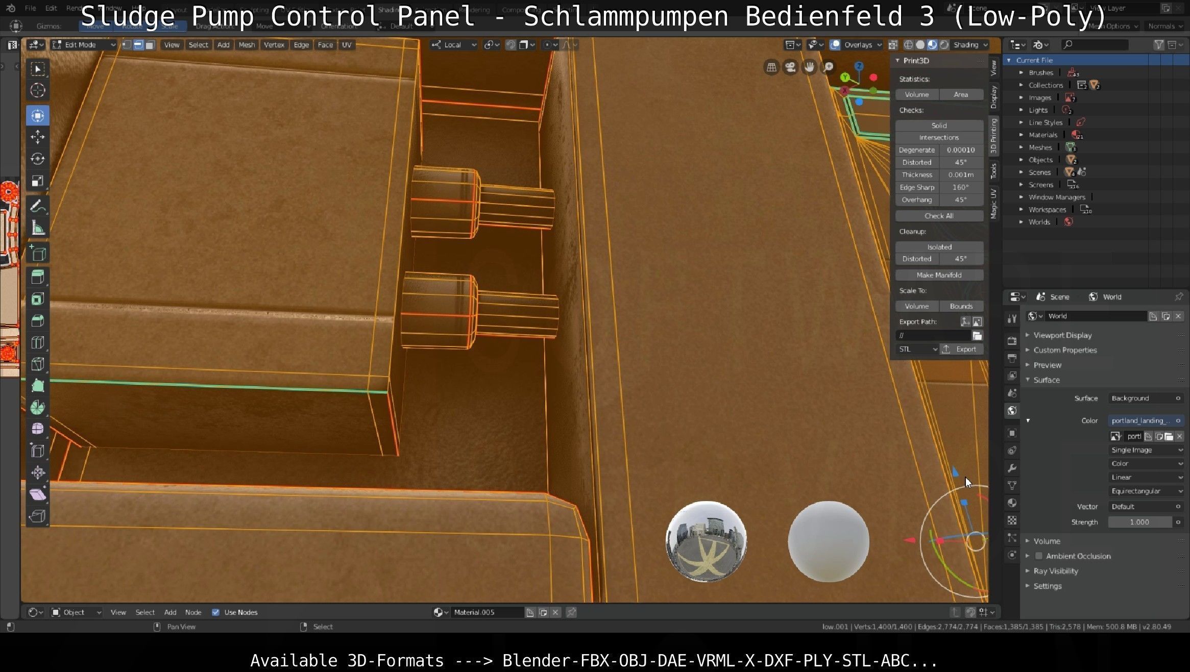 Sludge Pump Control Panel - Schlammpumpen Bedienfeld 3 Low-Poly Low-poly 3D model_54