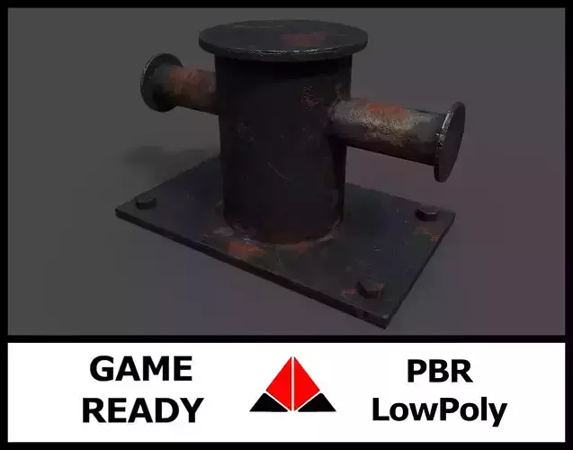 Sea bollard for ship and yachts Low-poly 3D model