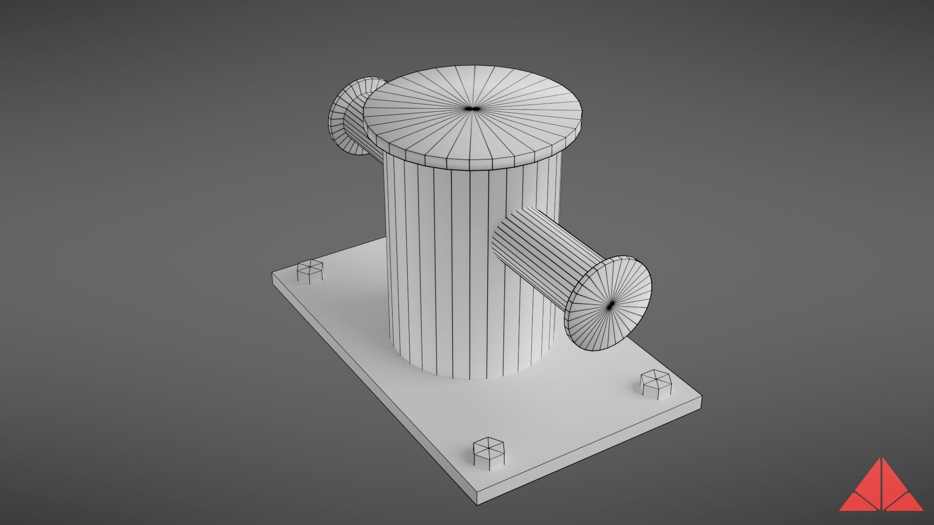 Sea bollard for ship and yachts Low-poly 3D model_31