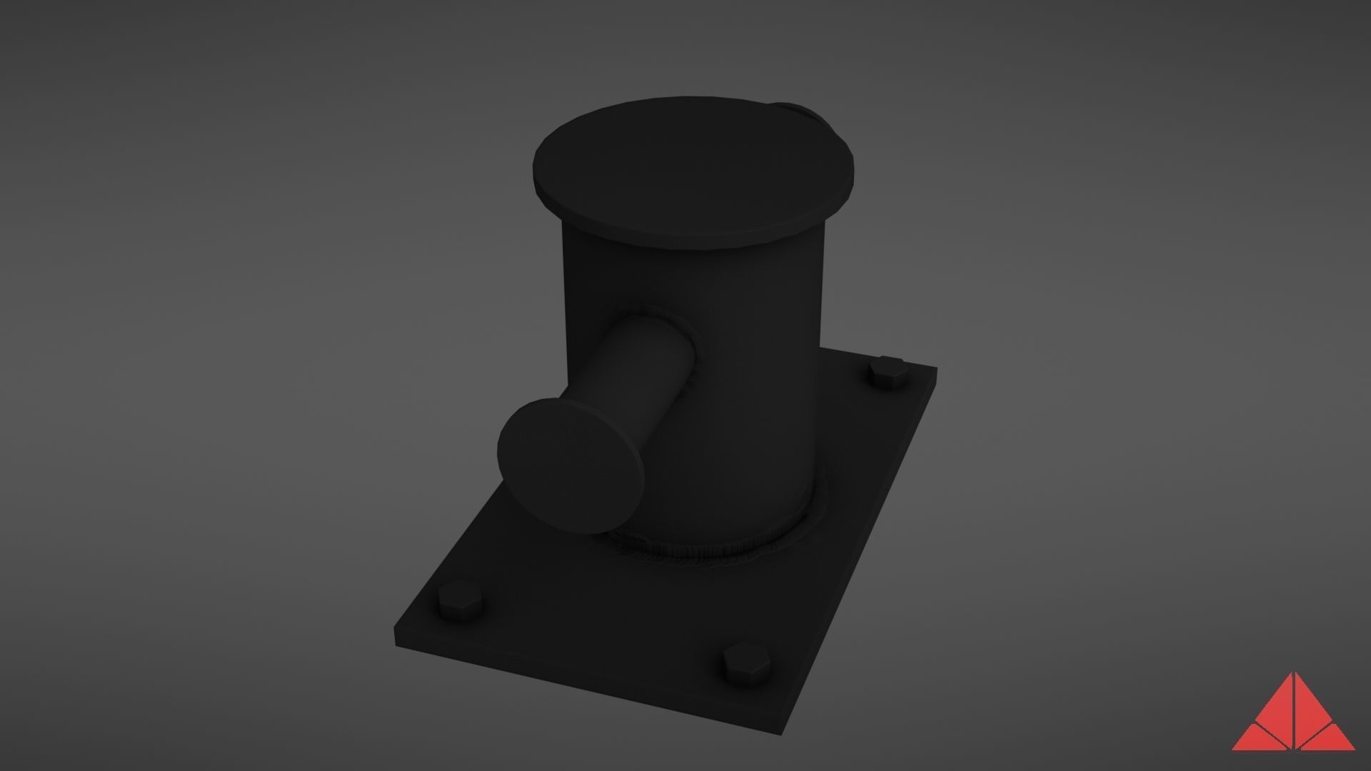 Sea bollard for ship and yachts Low-poly 3D model_16