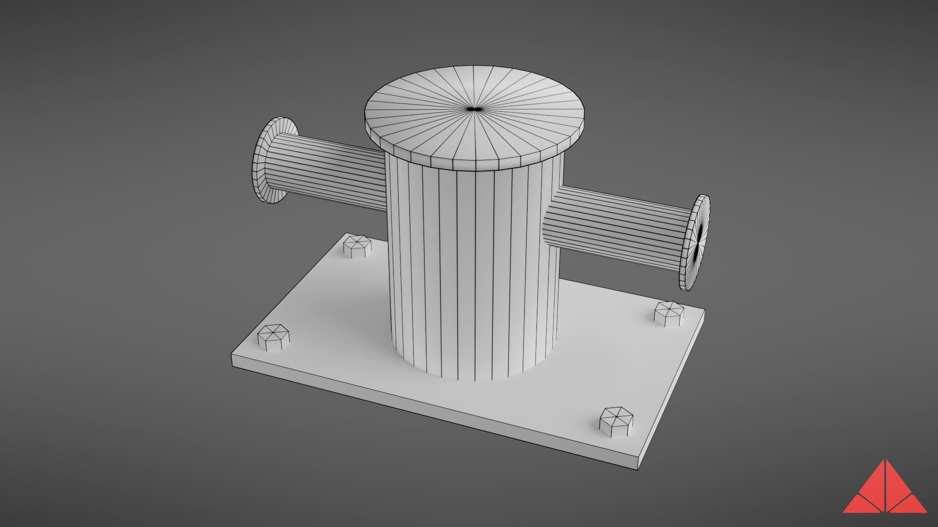 Sea bollard for ship and yachts Low-poly 3D model_24