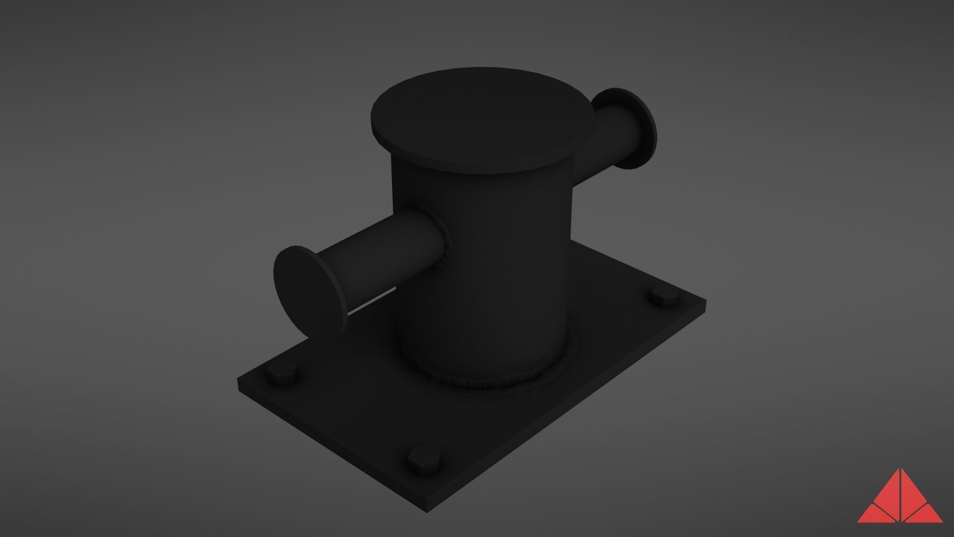 Sea bollard for ship and yachts Low-poly 3D model_15