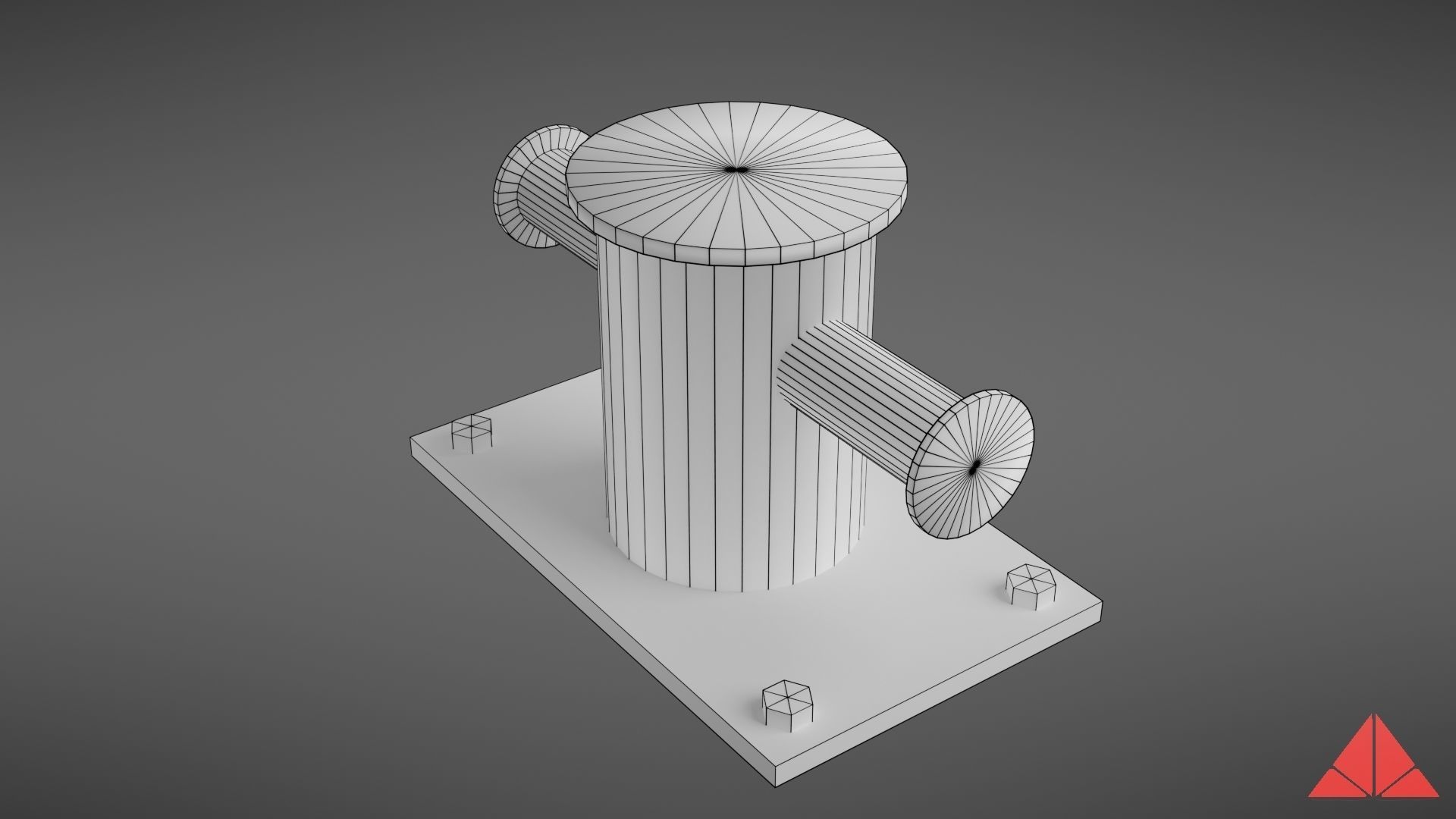 Sea bollard for ship and yachts Low-poly 3D model_39