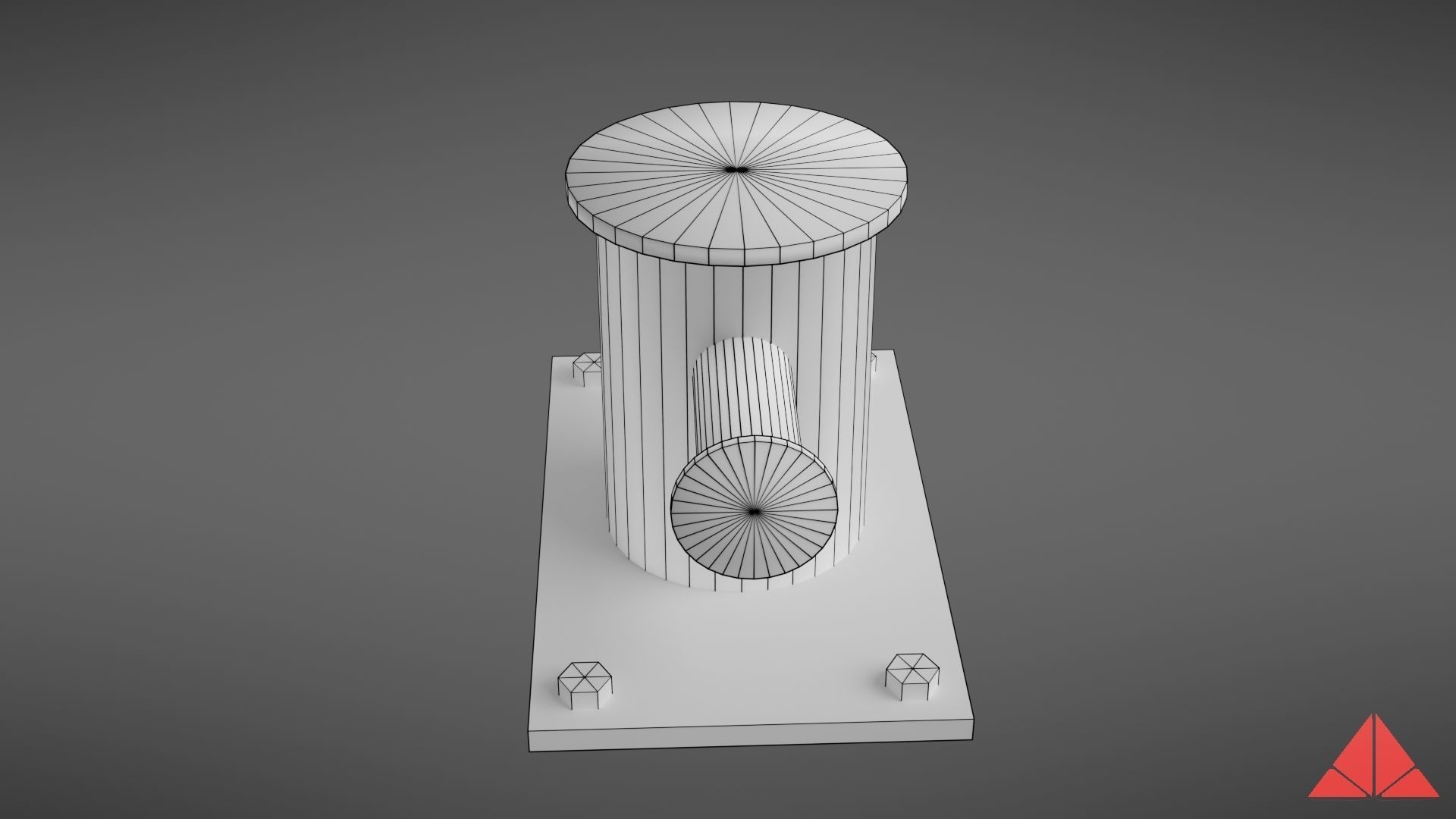 Sea bollard for ship and yachts Low-poly 3D model_37