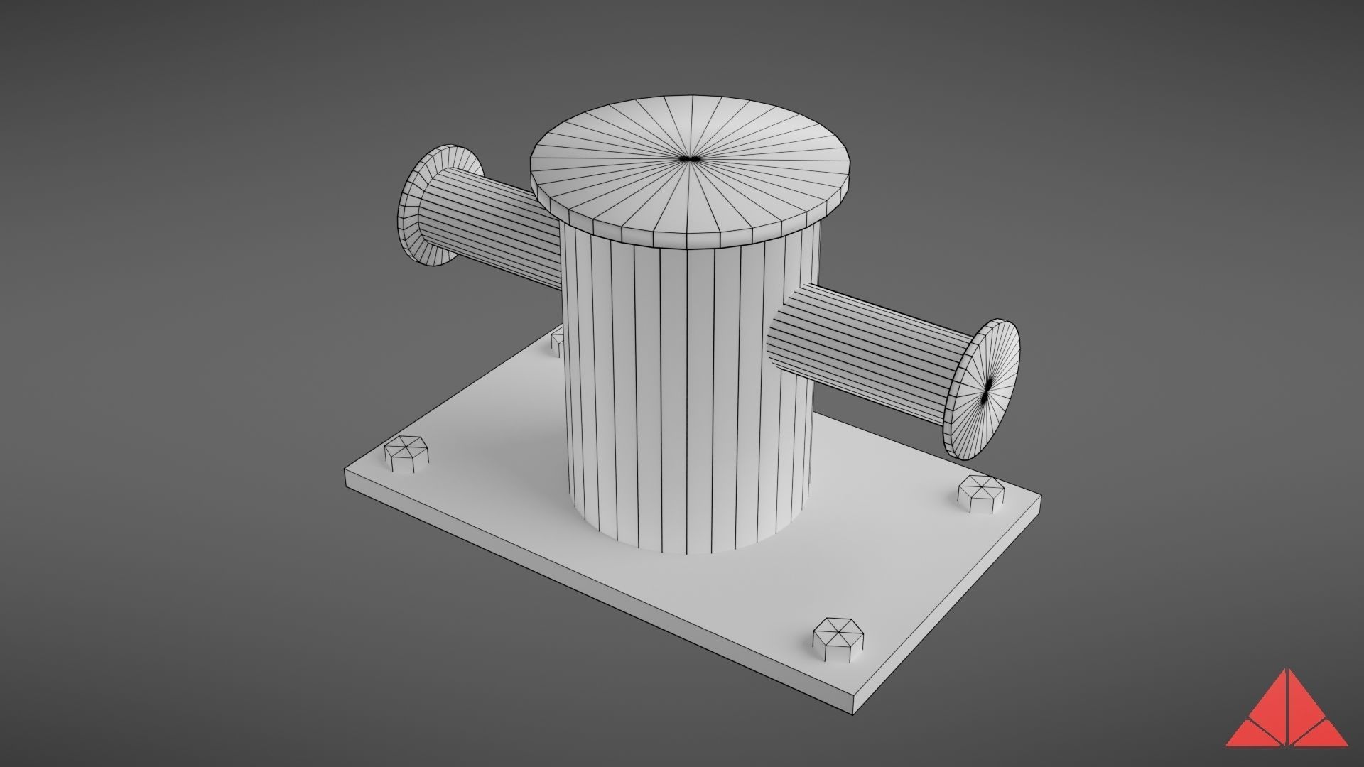 Sea bollard for ship and yachts Low-poly 3D model_41