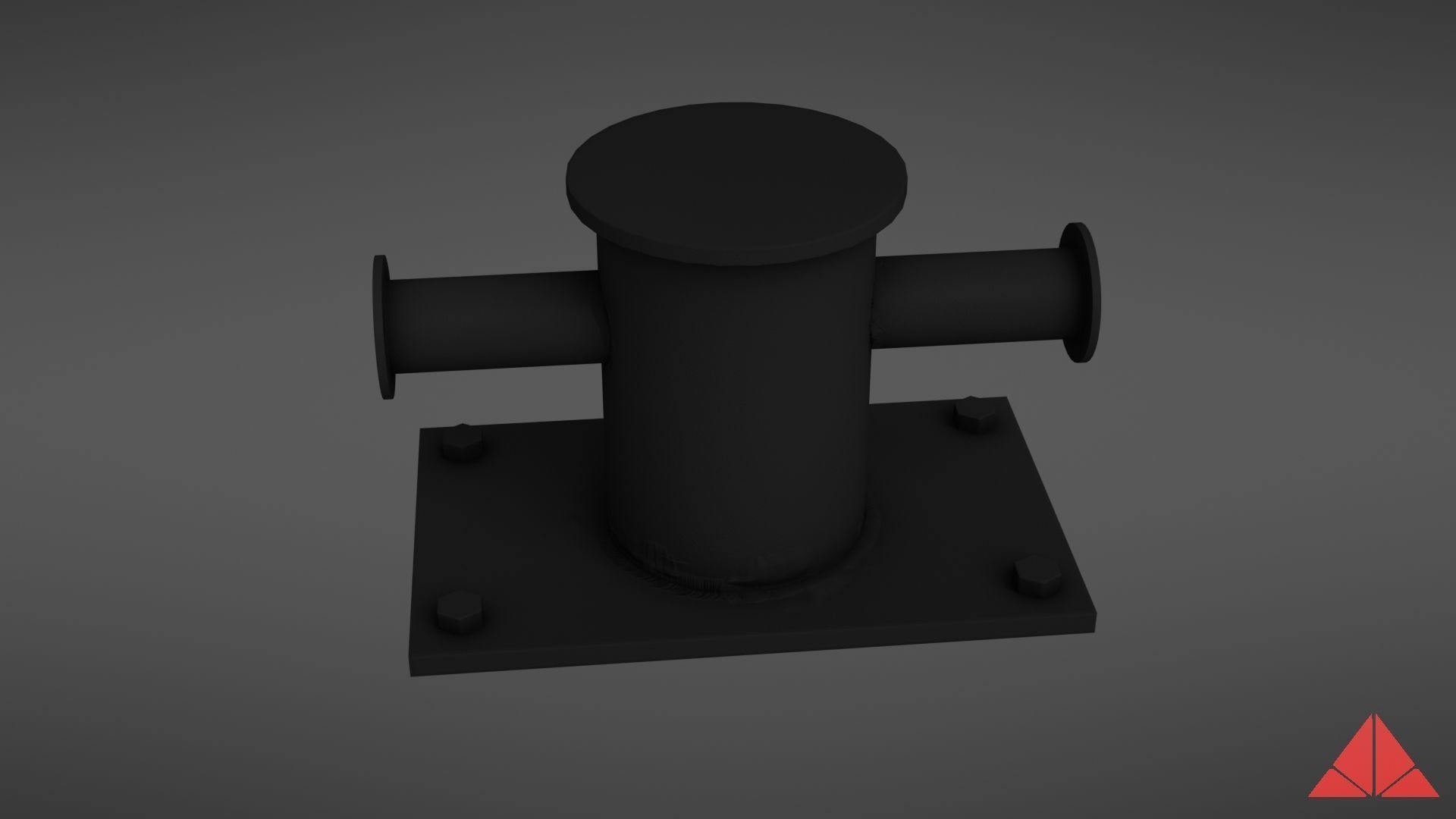 Sea bollard for ship and yachts Low-poly 3D model_6