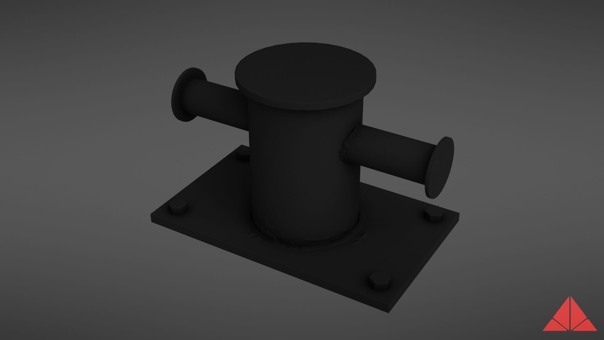 Sea bollard for ship and yachts Low-poly 3D model_12