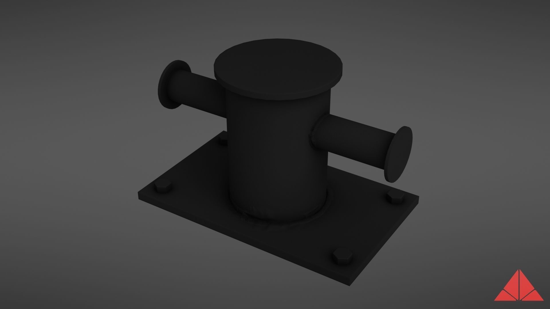 Sea bollard for ship and yachts Low-poly 3D model_2