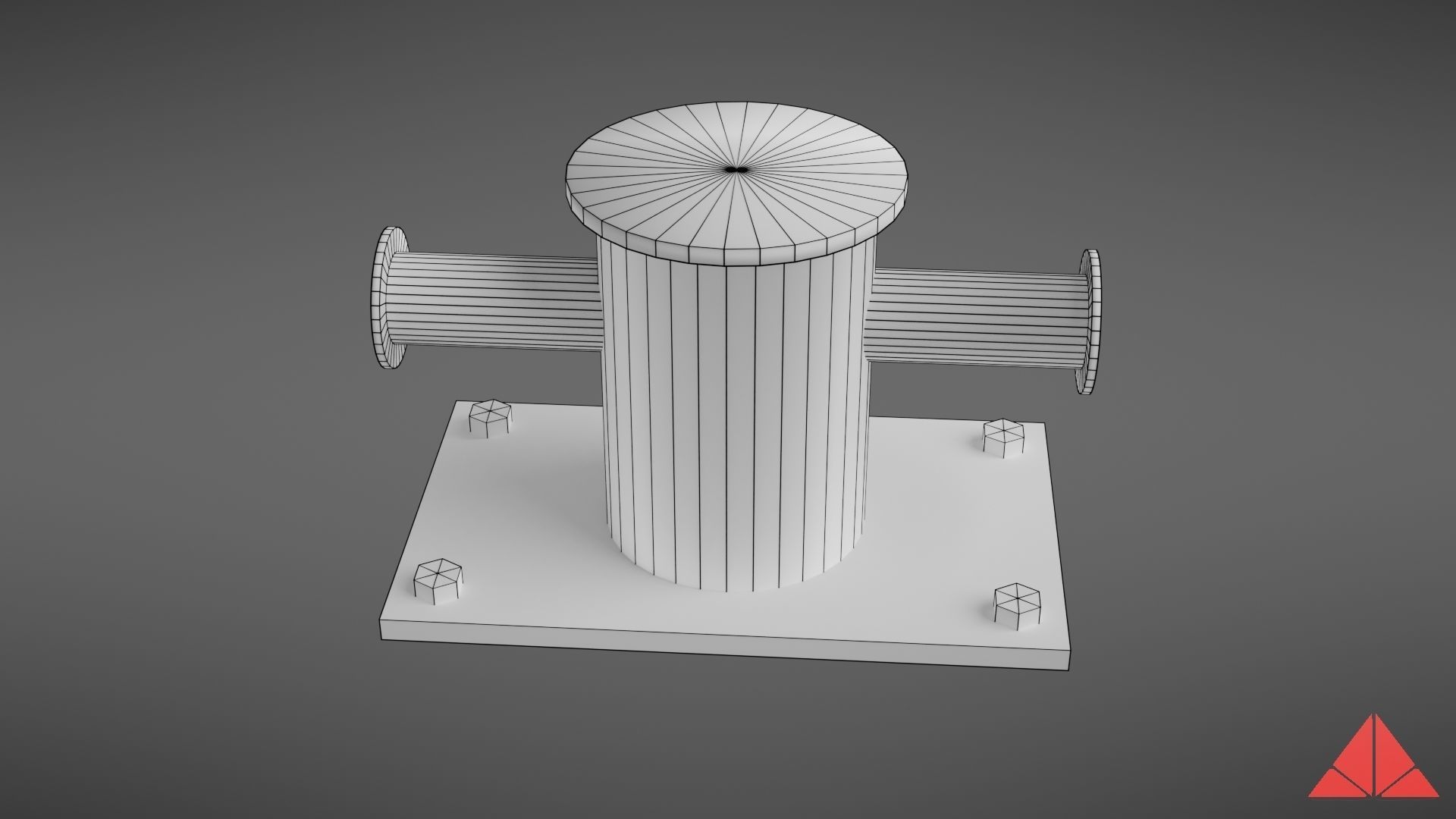 Sea bollard for ship and yachts Low-poly 3D model_33