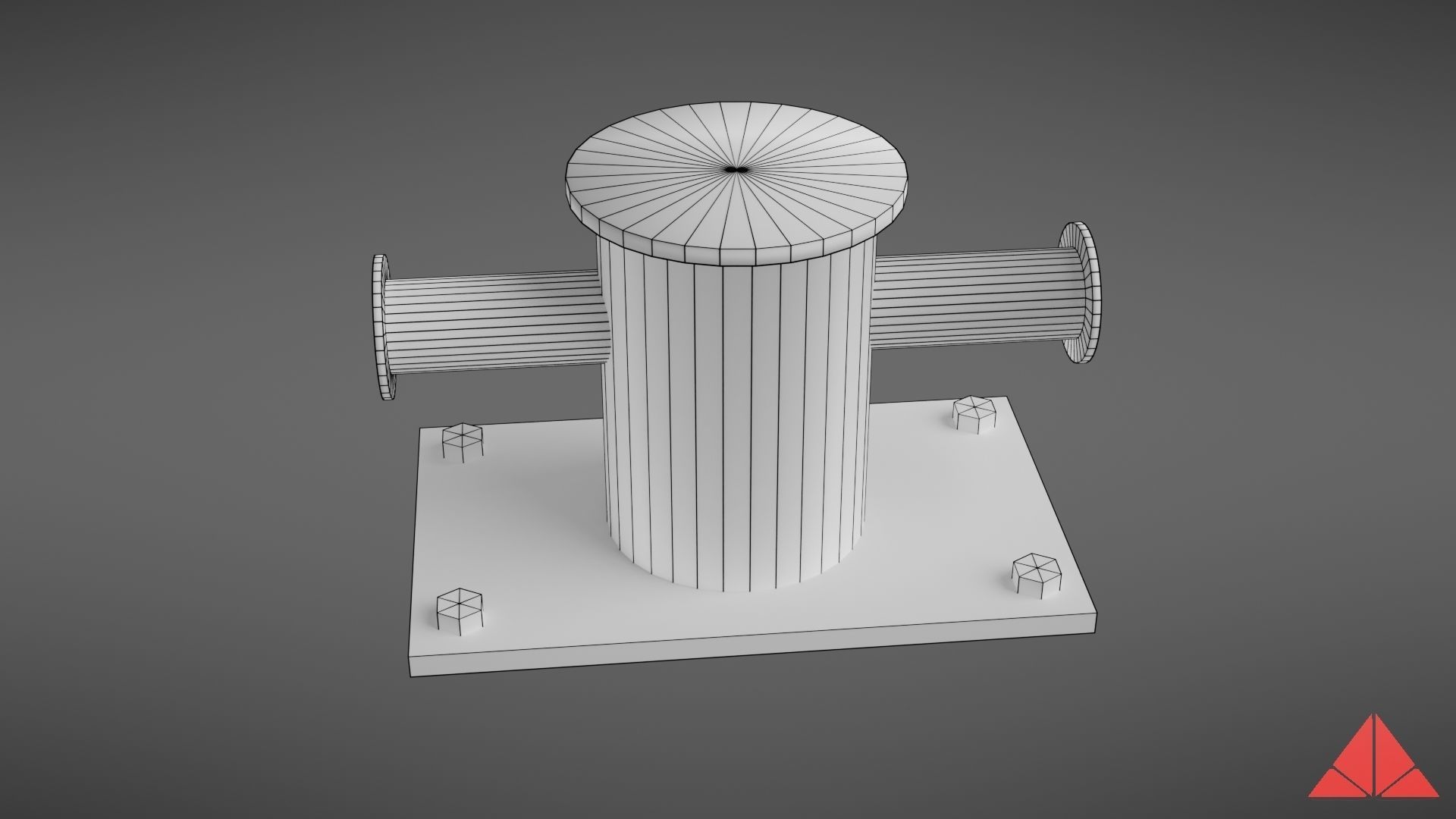 Sea bollard for ship and yachts Low-poly 3D model_26