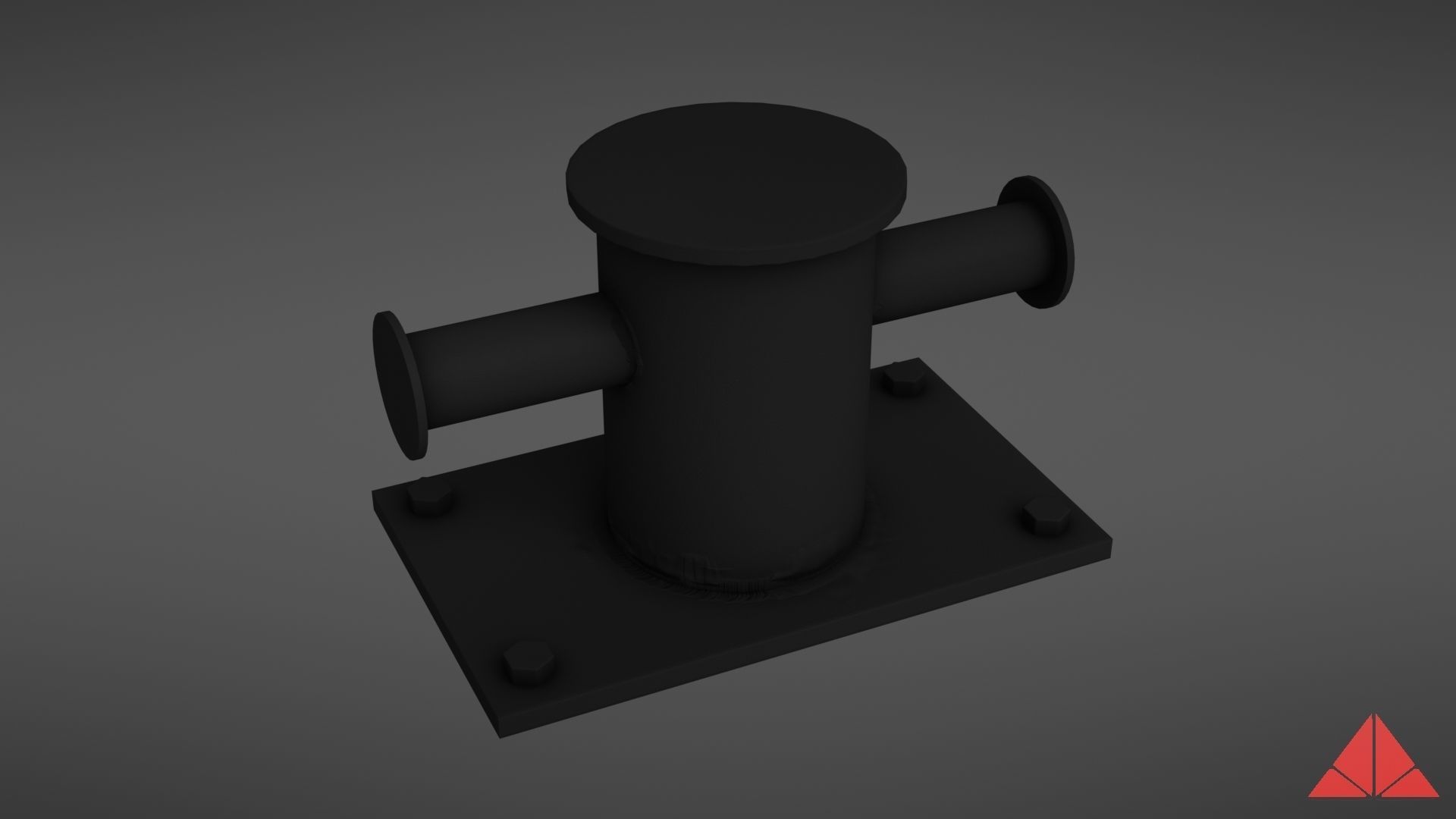 Sea bollard for ship and yachts Low-poly 3D model_7