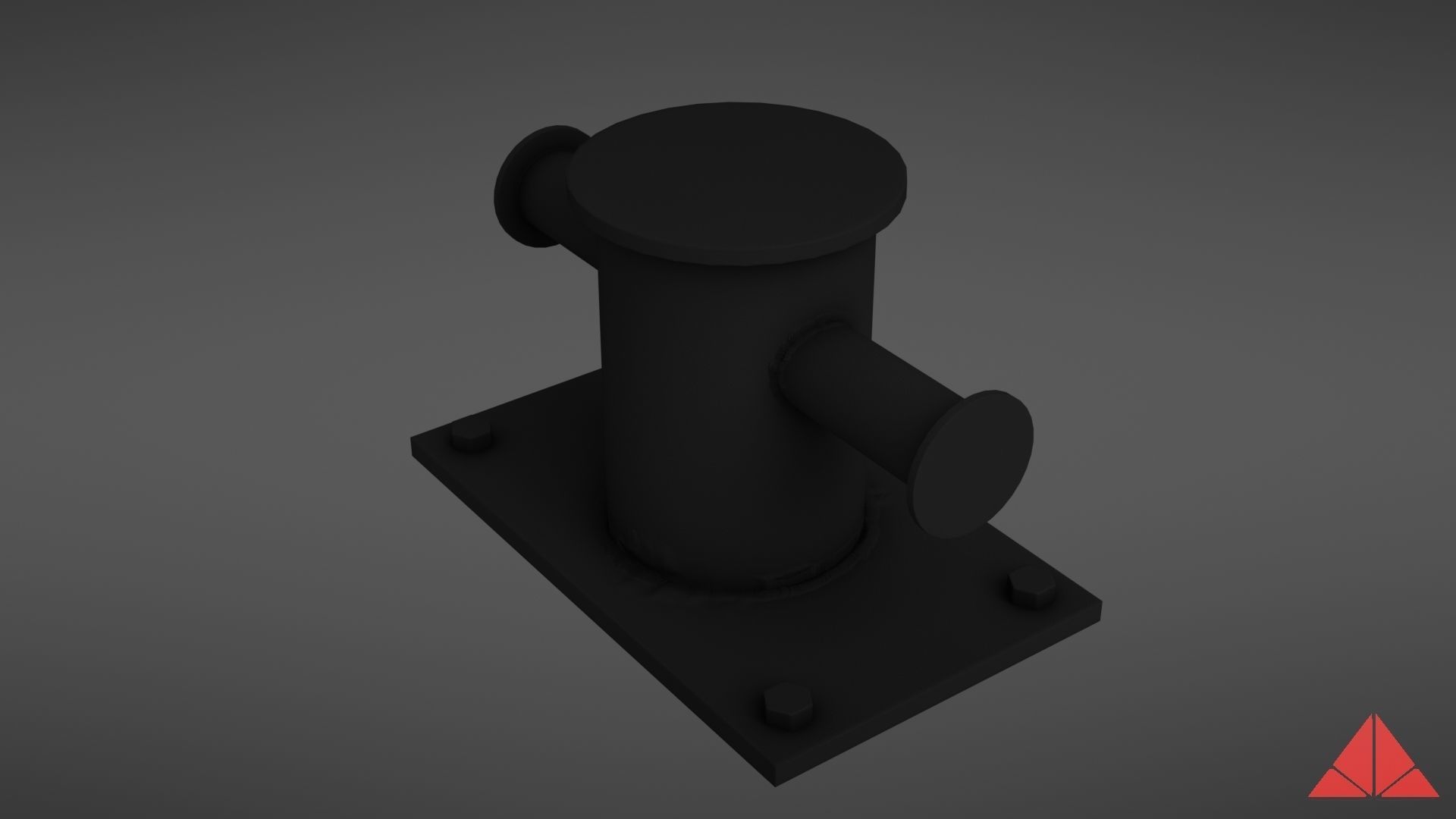 Sea bollard for ship and yachts Low-poly 3D model_19