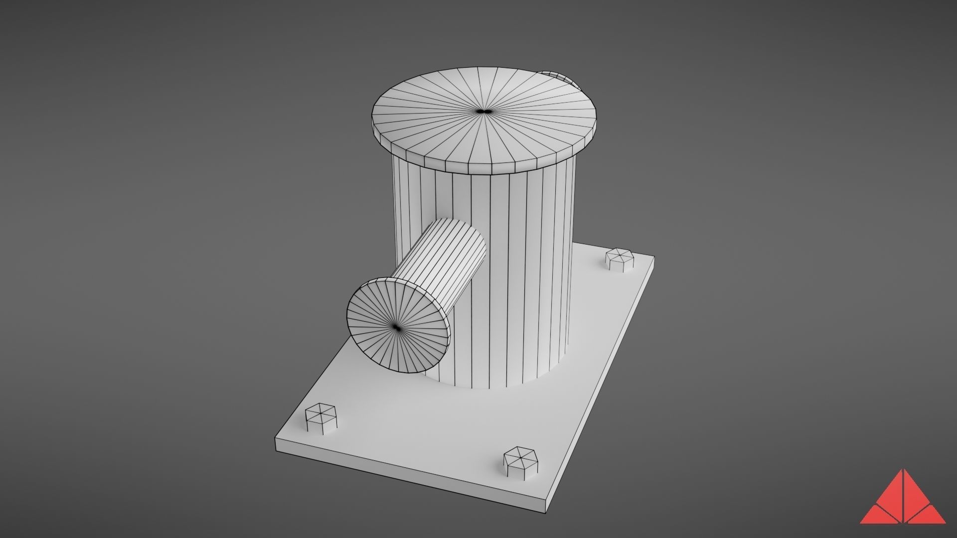 Sea bollard for ship and yachts Low-poly 3D model_36
