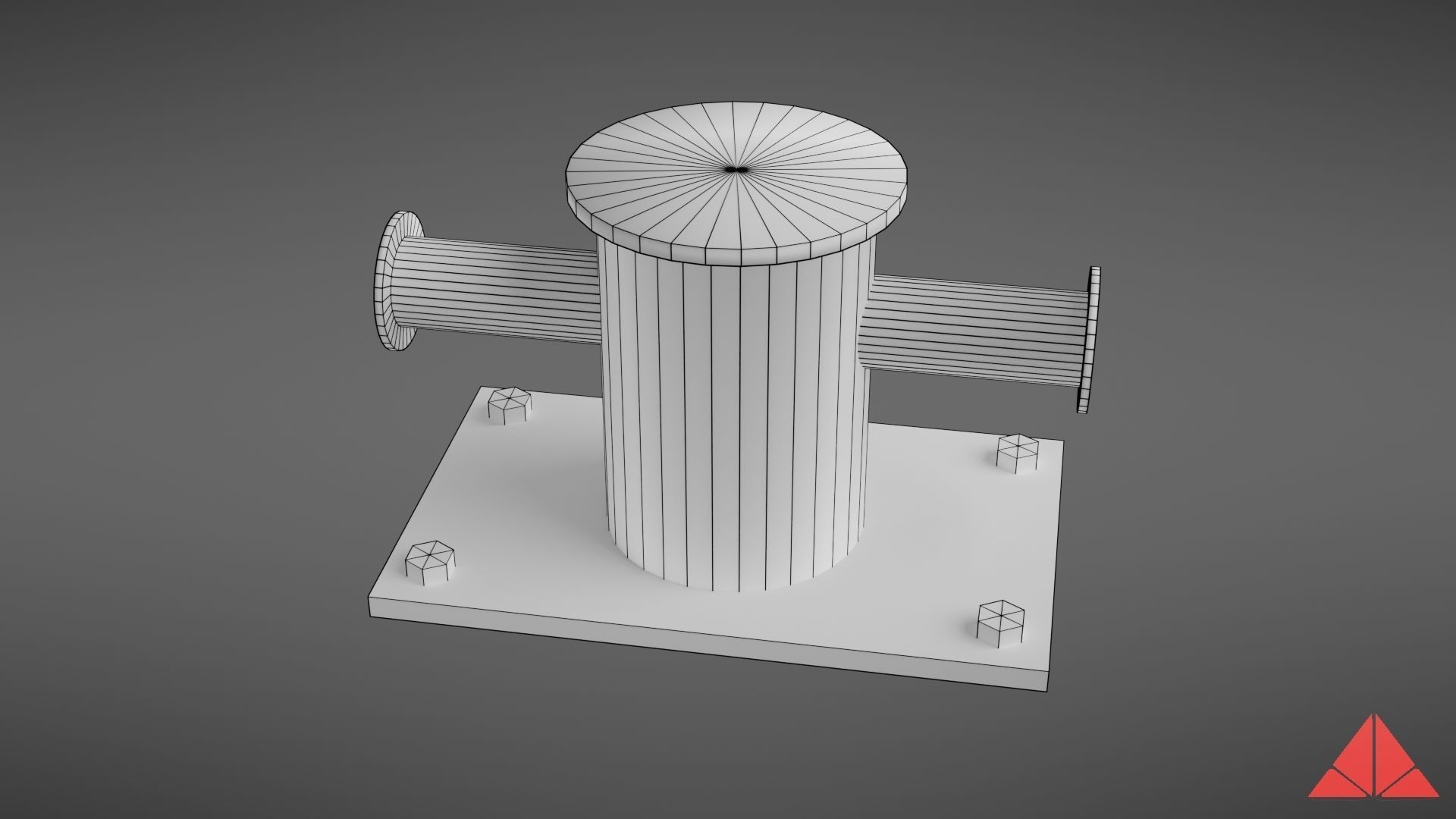 Sea bollard for ship and yachts Low-poly 3D model_25