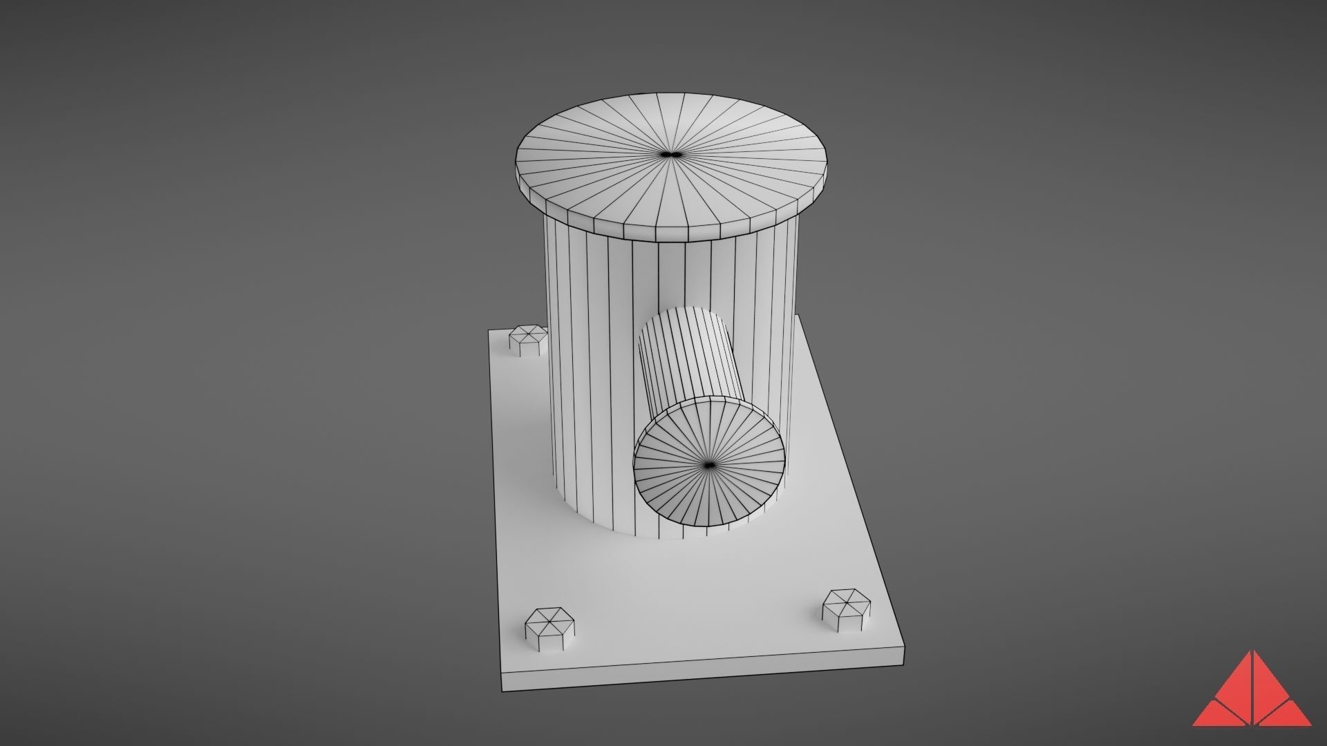 Sea bollard for ship and yachts Low-poly 3D model_30