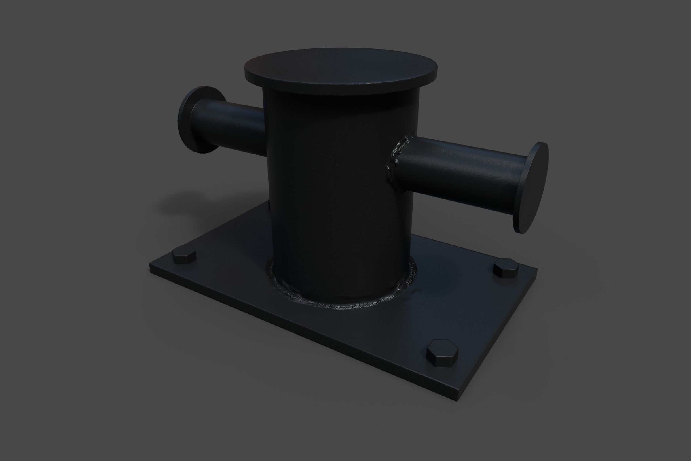 Sea bollard for ship and yachts Low-poly 3D model_1