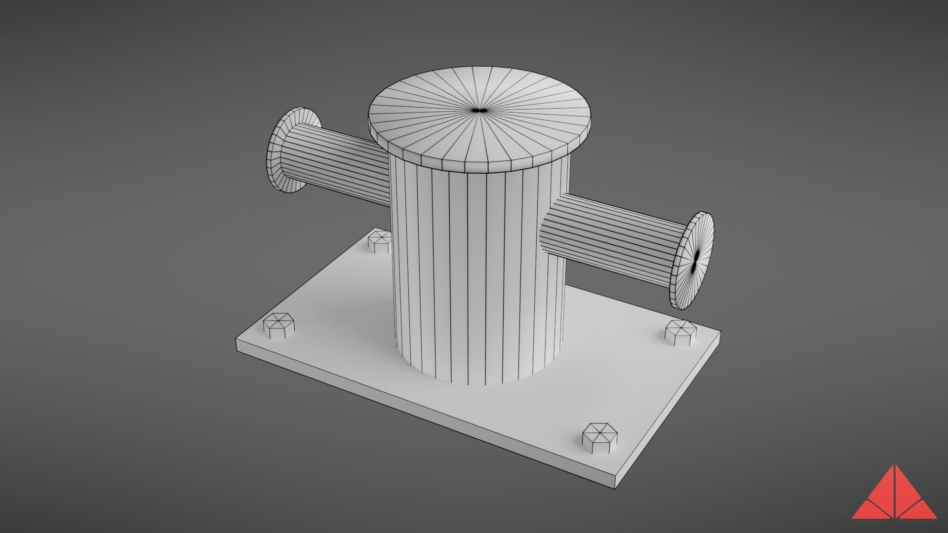 Sea bollard for ship and yachts Low-poly 3D model_23