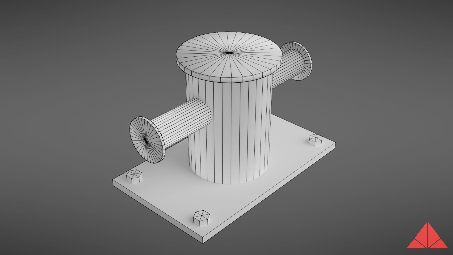 Sea bollard for ship and yachts Low-poly 3D model_35