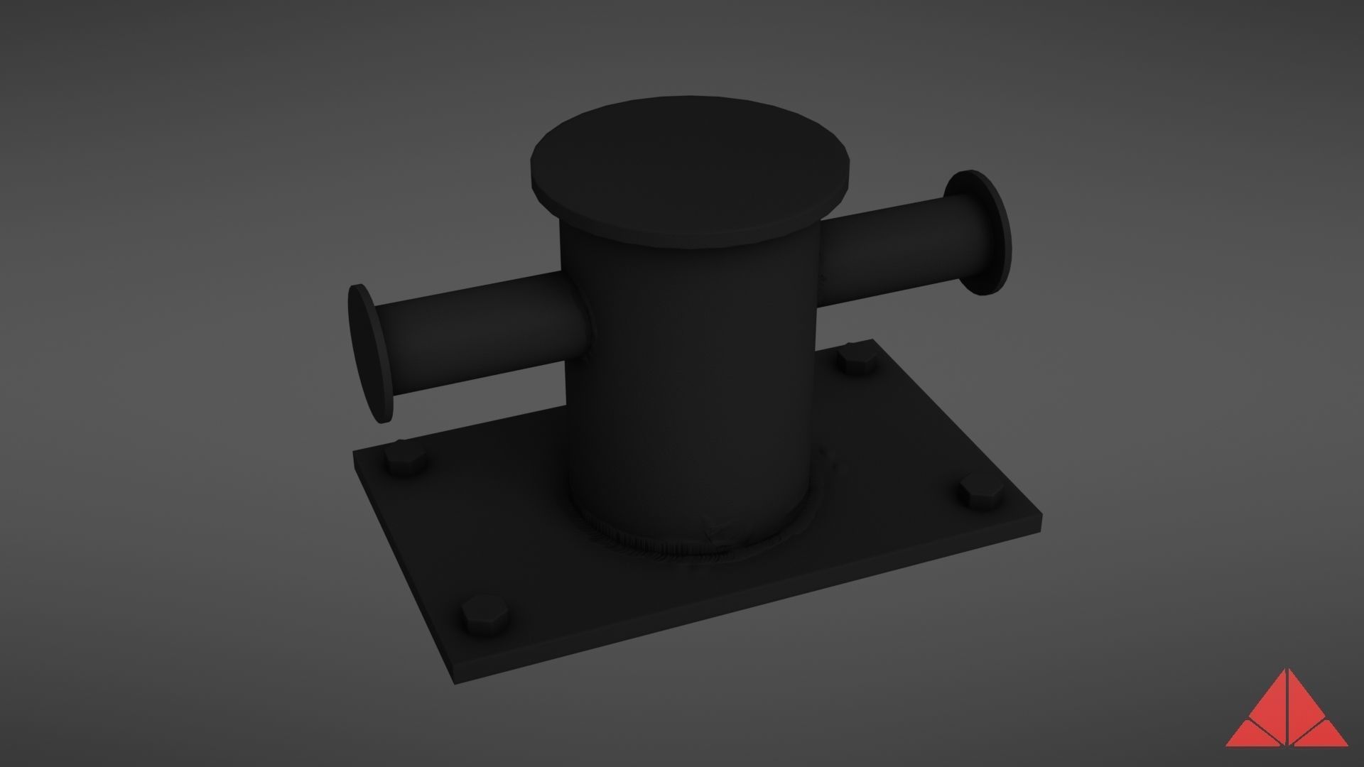 Sea bollard for ship and yachts Low-poly 3D model_14