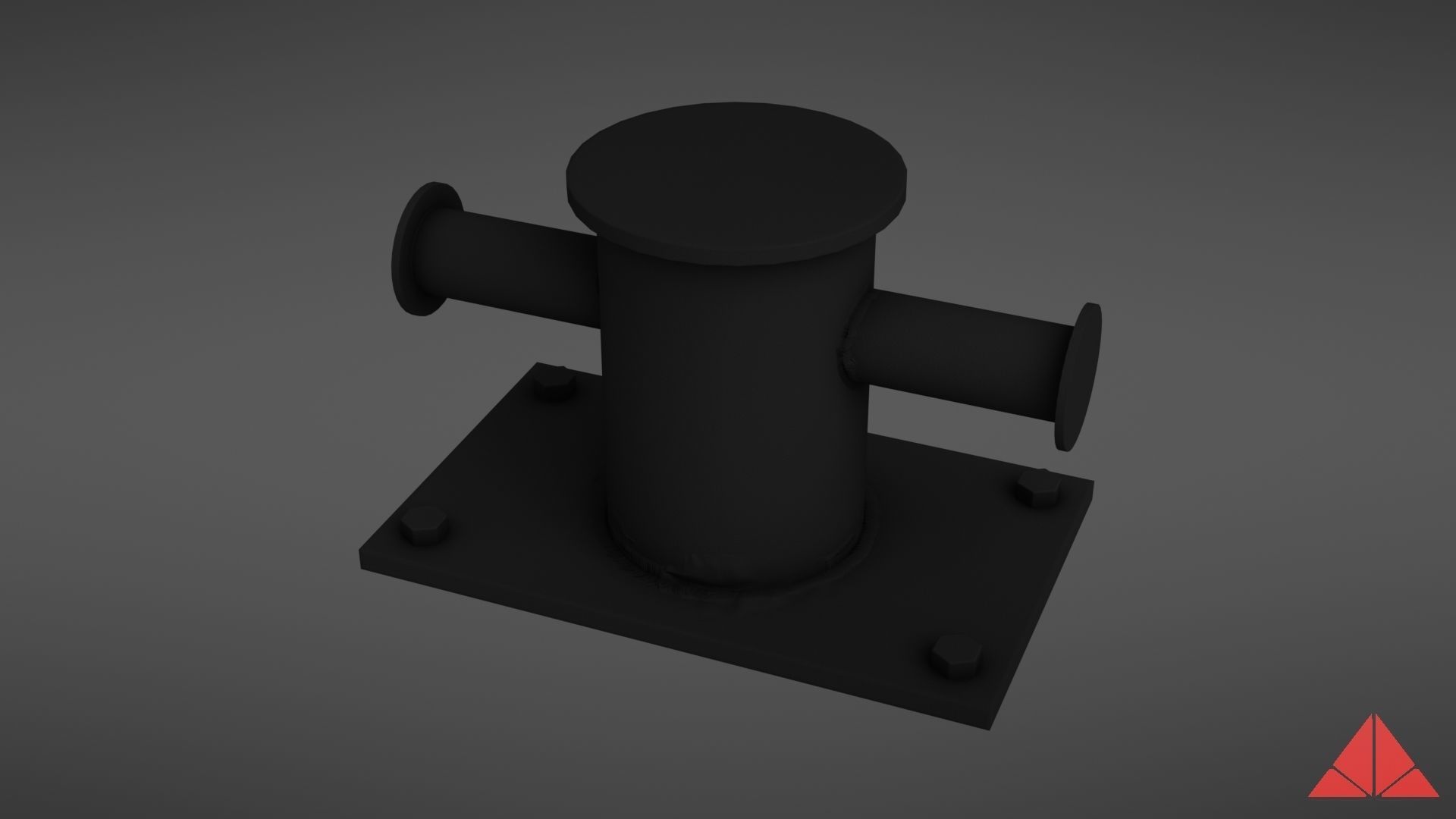 Sea bollard for ship and yachts Low-poly 3D model_4