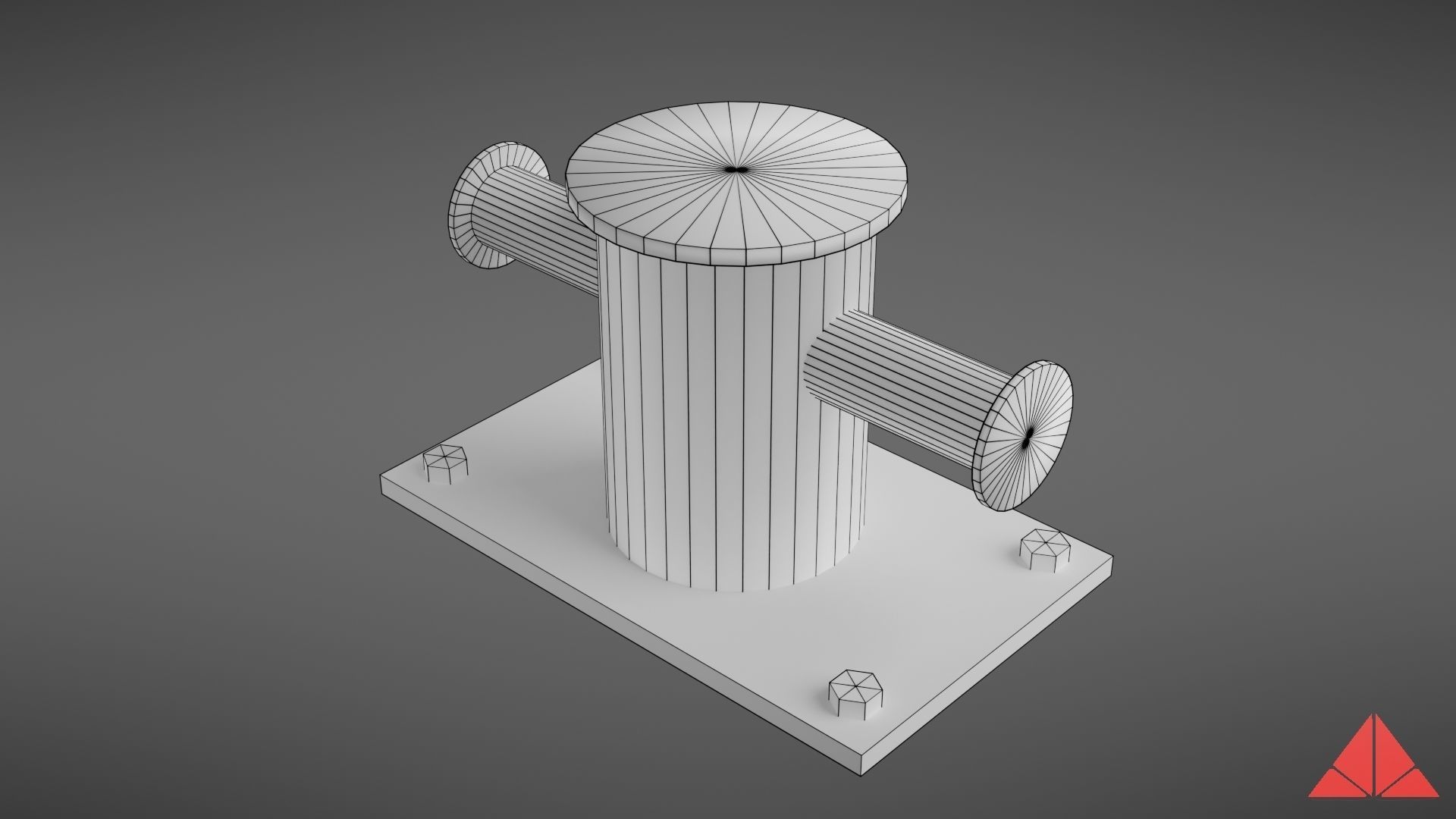 Sea bollard for ship and yachts Low-poly 3D model_40