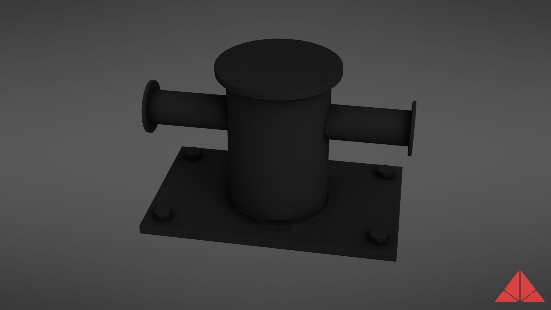 Sea bollard for ship and yachts Low-poly 3D model_5