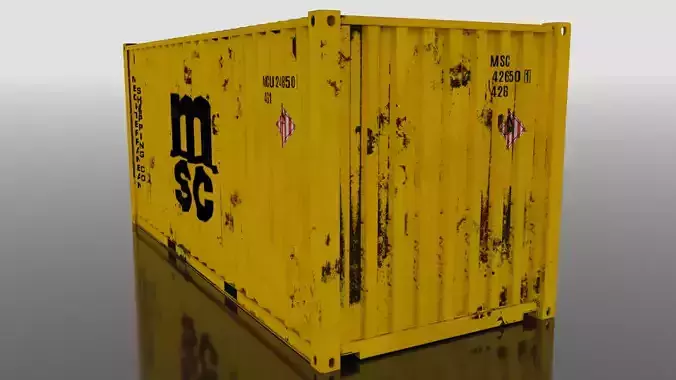 Shipping Container 20ft Low-poly 3D model