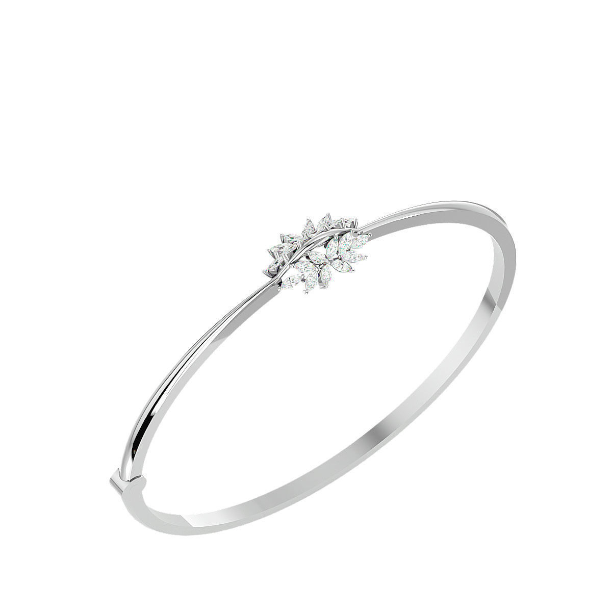 Blooming Flower Diamond Bracelet 3dm stl render detail 3D print model_13