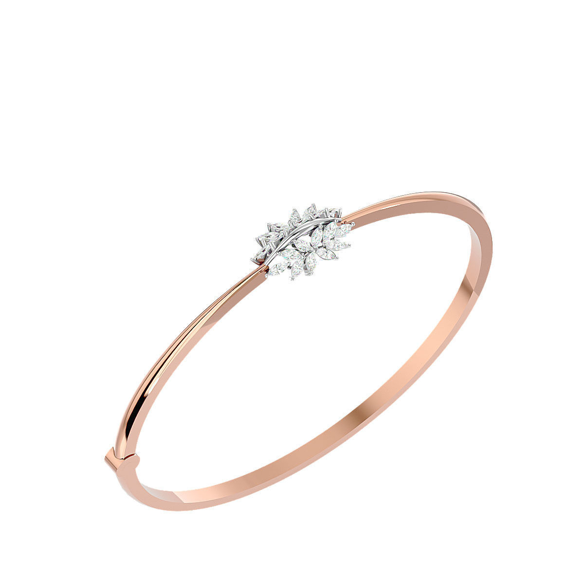 Blooming Flower Diamond Bracelet 3dm stl render detail 3D print model_4