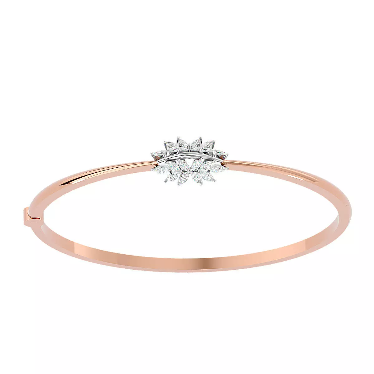 Blooming Flower Diamond Bracelet 3dm stl render detail 3D print model_0