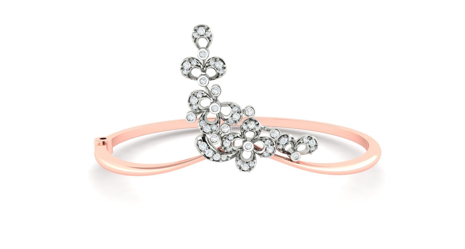 Blooming Flower Diamond bracelet 3dm stl render detail 3D print model_3