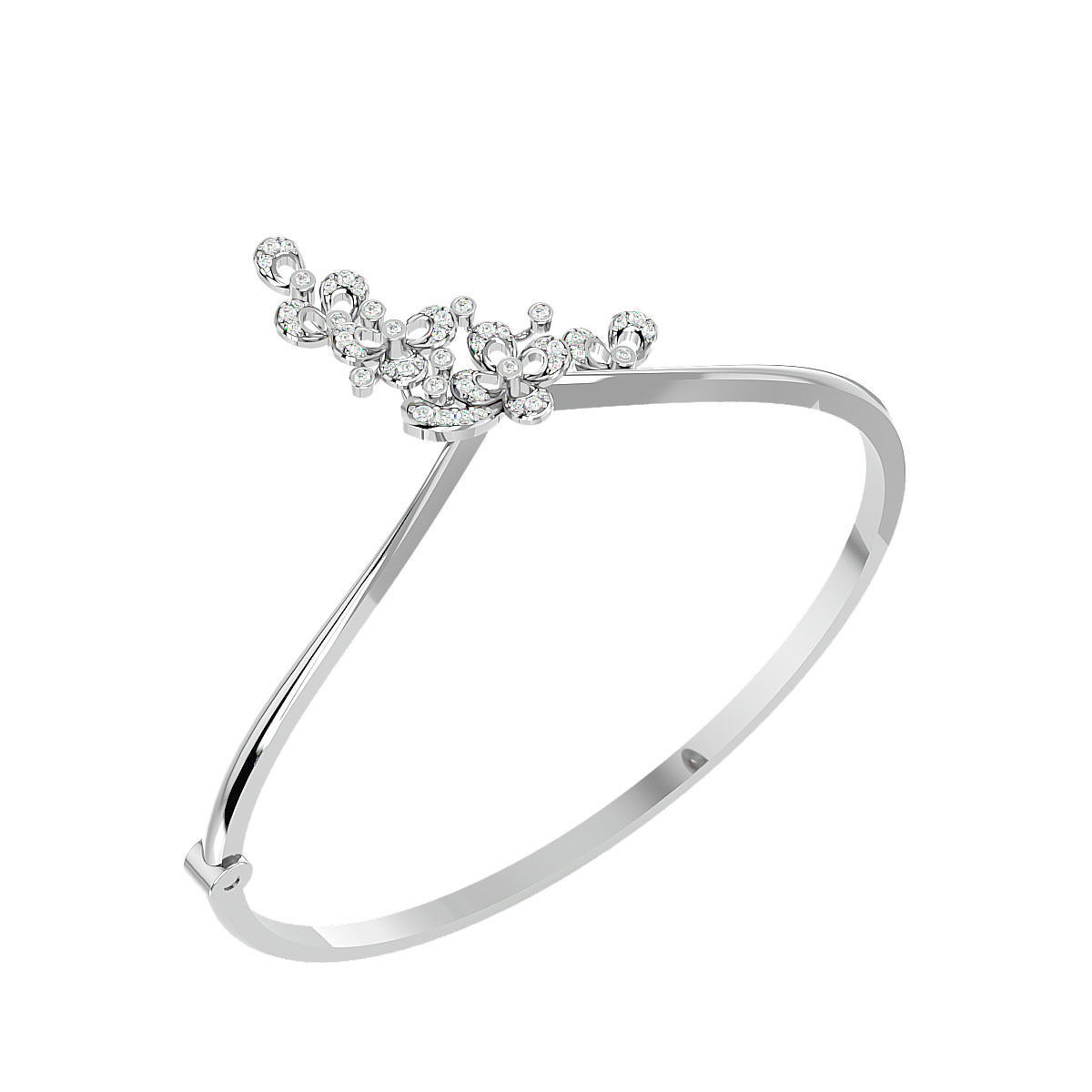 Blooming Flower Diamond bracelet 3dm stl render detail 3D print model_12