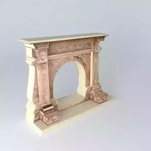 chimenea fireplace with arch Low-poly 3D model