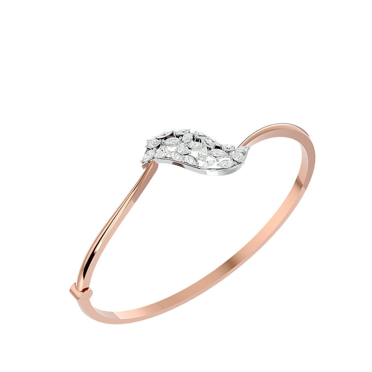 Leaf Pear Diamond Bracelet 3dm stl render detail 3D print model_9