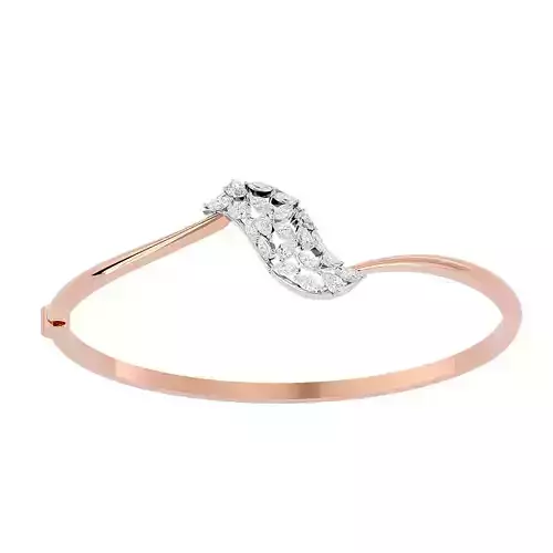 Leaf Pear Diamond Bracelet 3dm stl render detail