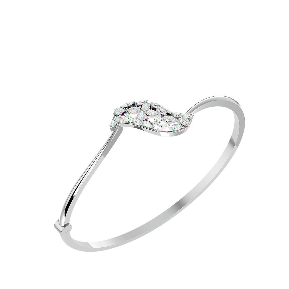 Leaf Pear Diamond Bracelet 3dm stl render detail 3D print model_4