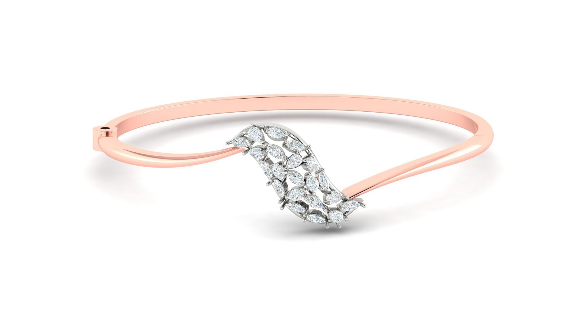 Leaf Pear Diamond Bracelet 3dm stl render detail 3D print model_1