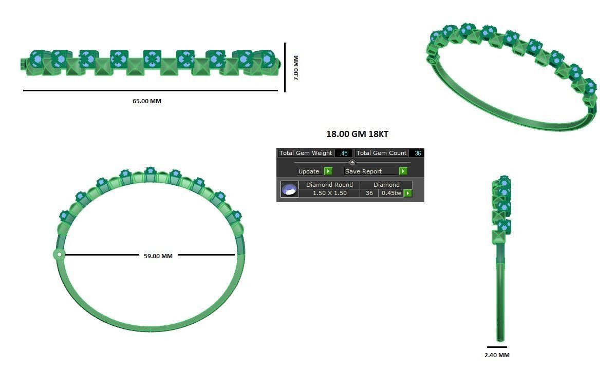 Women bracelets 3dm stl render detail 3D print model 3D print model_1
