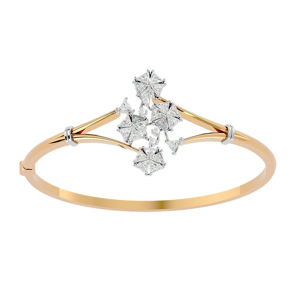 Blooming Flower Diamond Bracelet 3dm stl render detail 3D print model_14