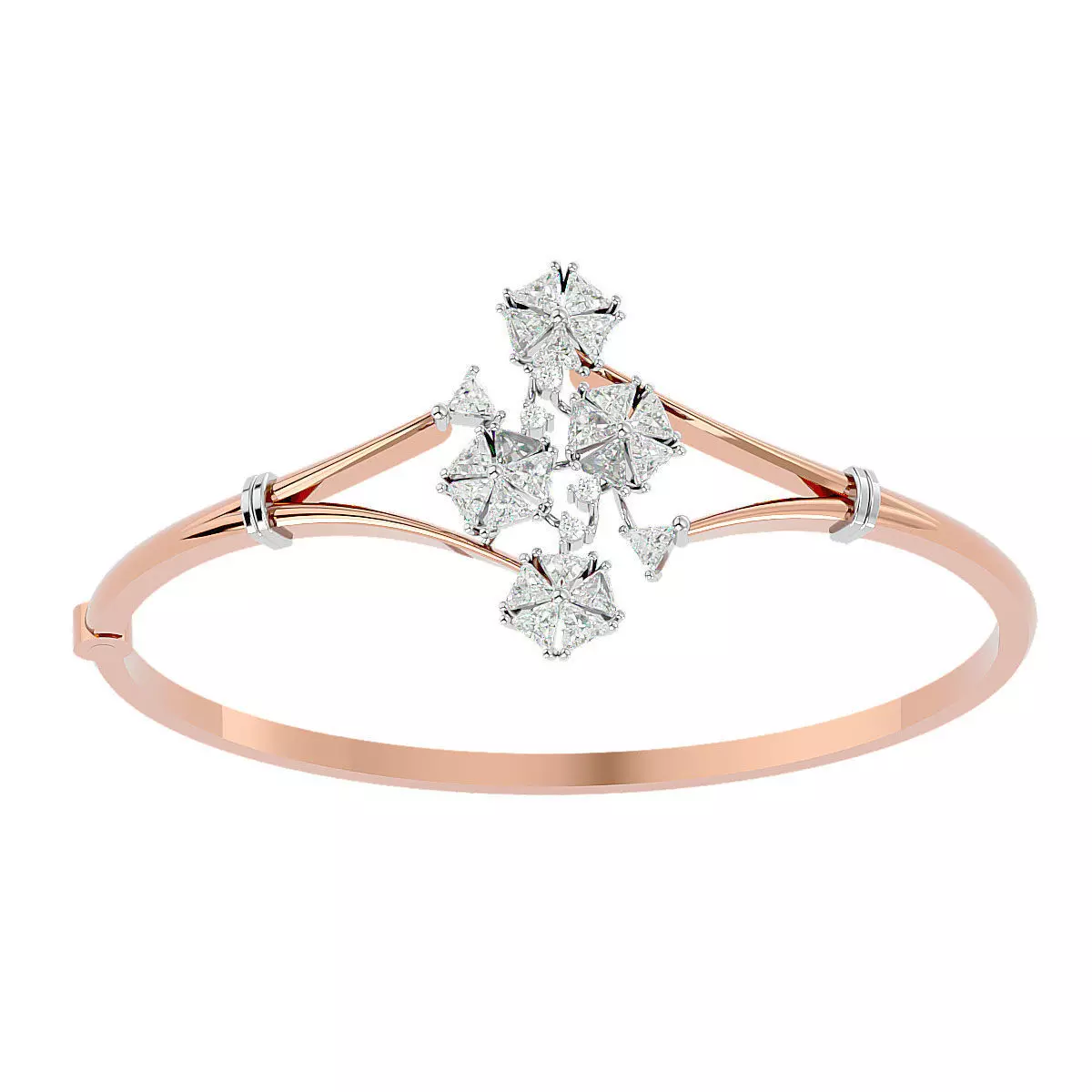 Blooming Flower Diamond Bracelet 3dm stl render detail 3D print model_0