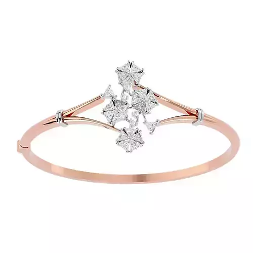 Blooming Flower Diamond Bracelet 3dm stl render detail 3D print model