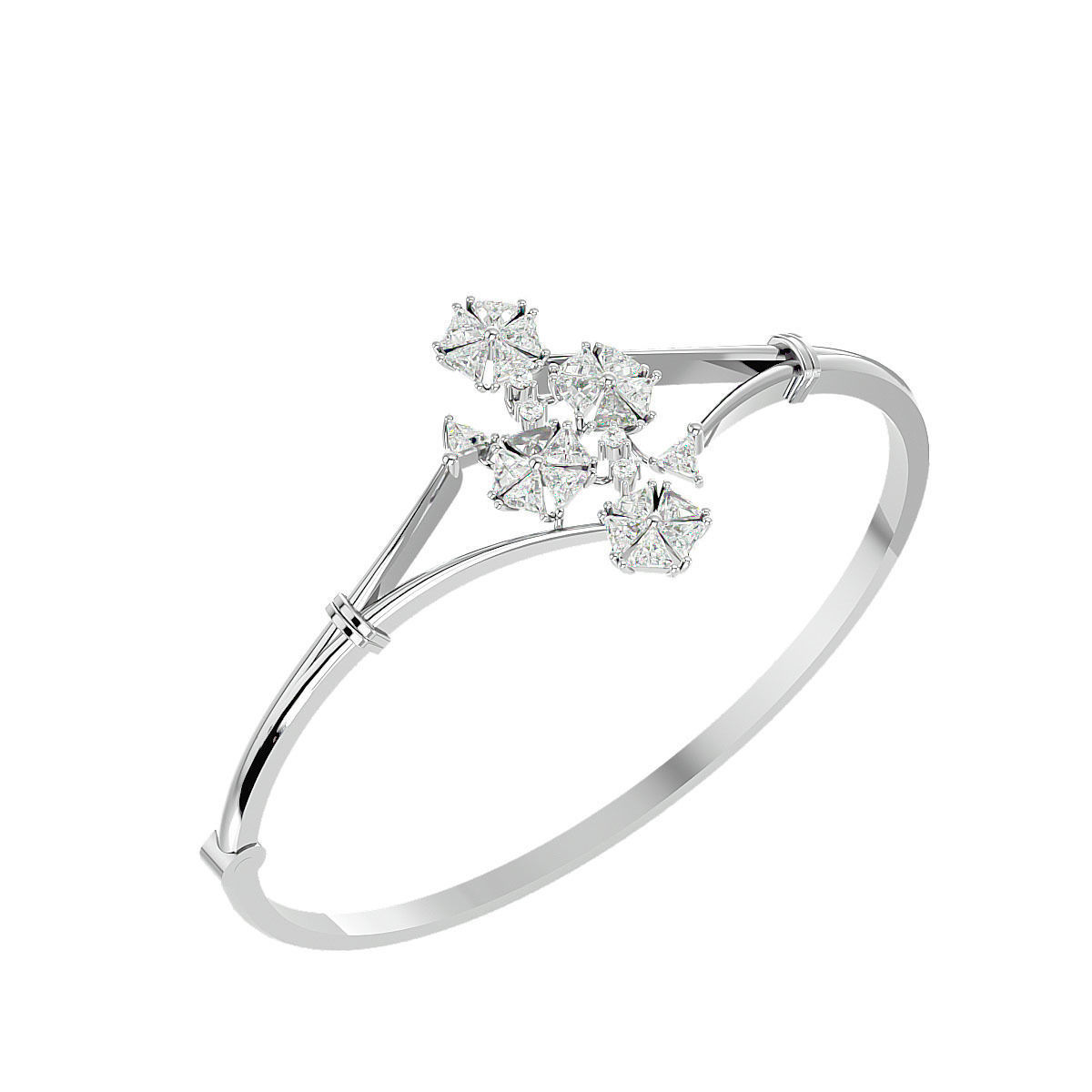 Blooming Flower Diamond Bracelet 3dm stl render detail 3D print model_11