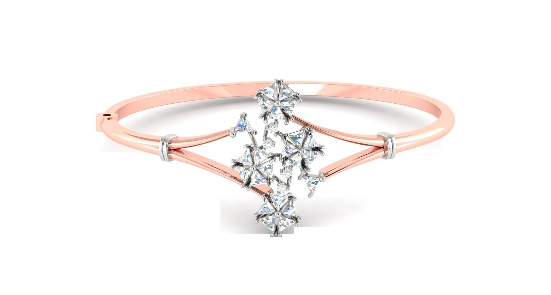 Blooming Flower Diamond Bracelet 3dm stl render detail 3D print model_1