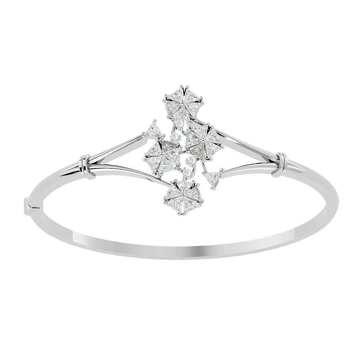 Blooming Flower Diamond Bracelet 3dm stl render detail 3D print model_13