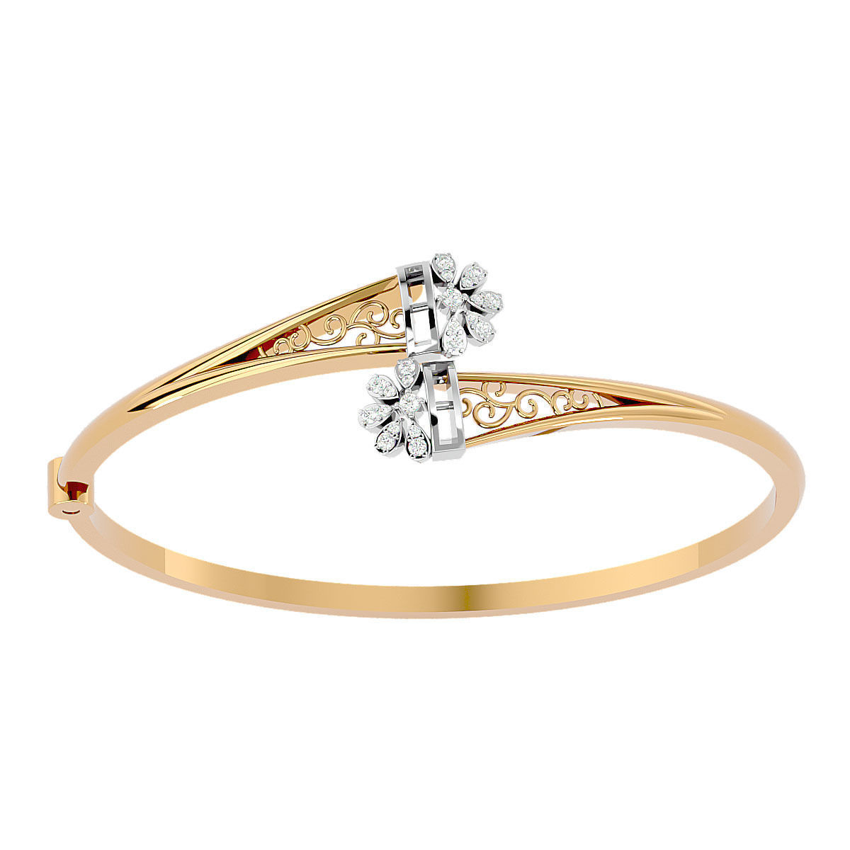 Blooming Flower Diamond Bracelet 3dm stl render detail 3D print model_14