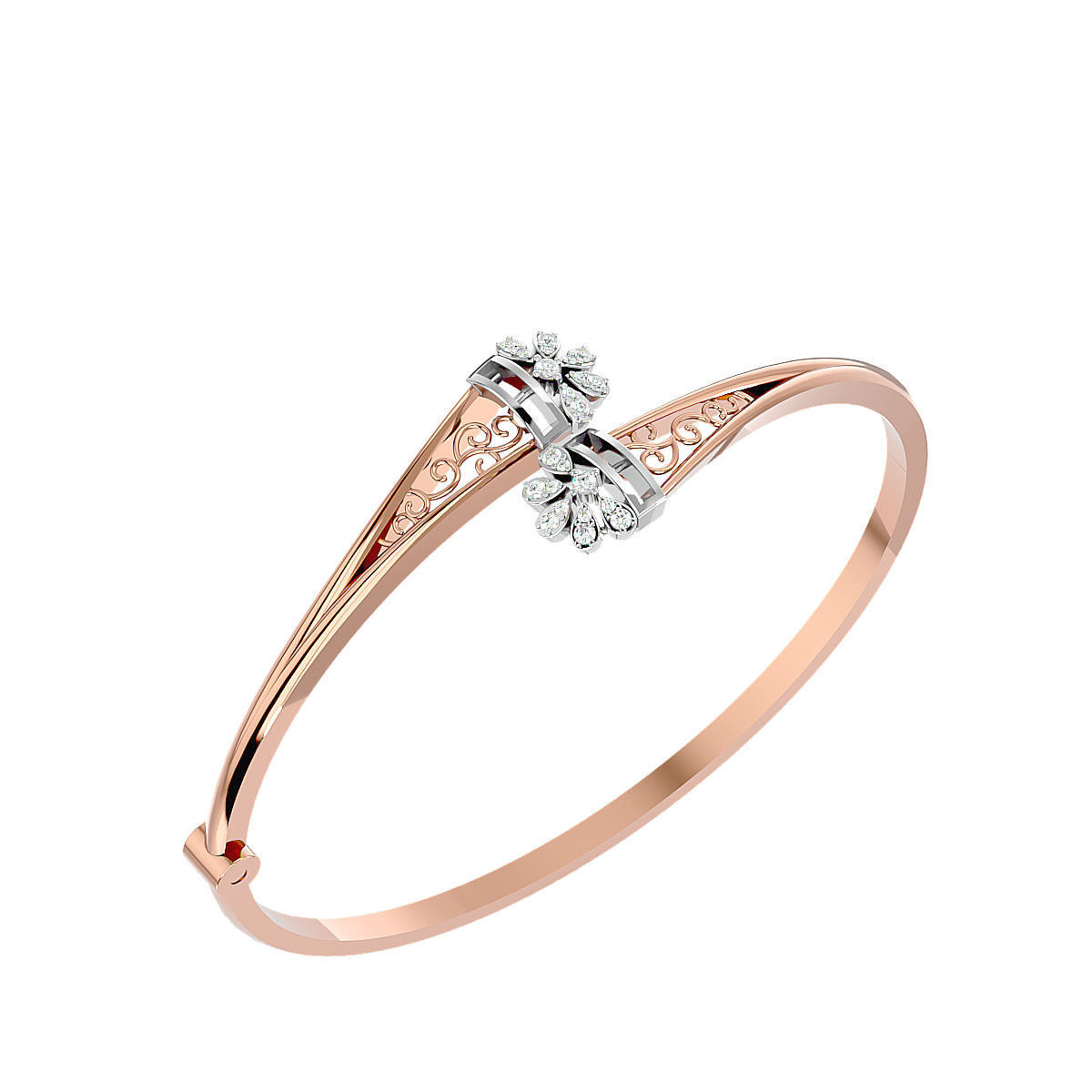 Blooming Flower Diamond Bracelet 3dm stl render detail 3D print model_8