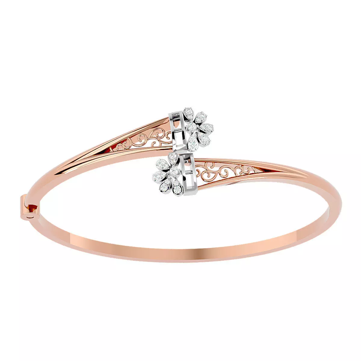 Blooming Flower Diamond Bracelet 3dm stl render detail 3D print model_0