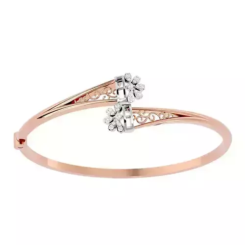 Blooming Flower Diamond Bracelet 3dm stl render detail 3D print model