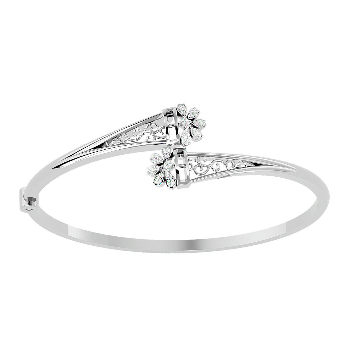 Blooming Flower Diamond Bracelet 3dm stl render detail 3D print model_12